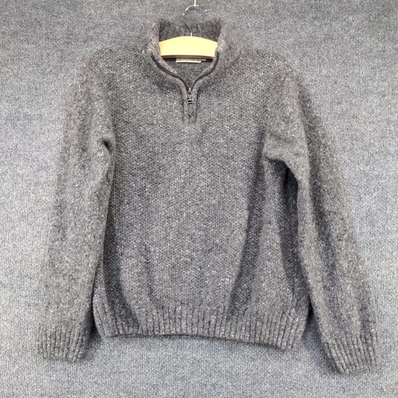 Luca Nobili Women's 1/4 Zip Pullover Knit Sweater Gray Large Solid Mock Neck - Picture 2 of 11
